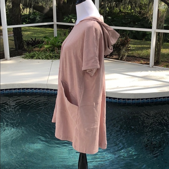 💗Comfy Casual Mauve Slub Knit Pocket Hoodie. SML - Picture 6 of 7